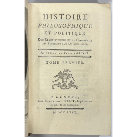 HISTOIRE PHILOSOPHIQUE ET POLITIQUE