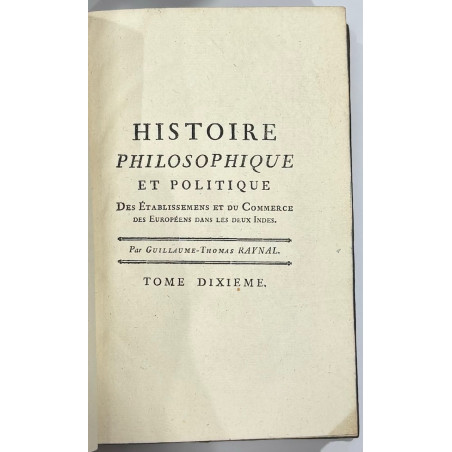 HISTOIRE PHILOSOPHIQUE ET POLITIQUE