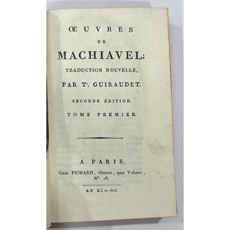 OEUVRES DE MACHIAVEL