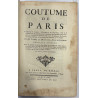 COUTUME DE PARIS