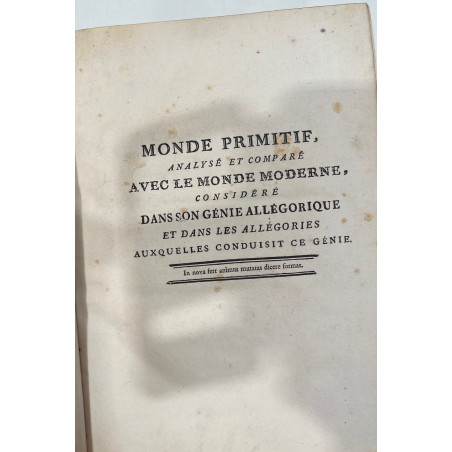 LE MONDE PRIMITIF COURT DE GEBELIN