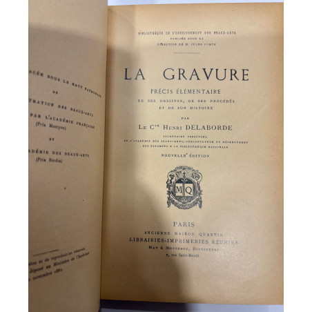 LA GRAVURE PRECIS ELEMENTAIRE DELABORDE