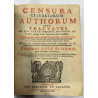 CENSURA CELEBRIORUM AUTHORUM SIVE TRACTATUS THOMAS POPE BLOUNT