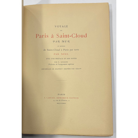 VOYAGE DE PARIS A SAINT-CLOUD par NEEL