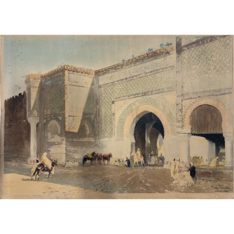 GRAVURE ANCIENNE DE MEKNES 1888