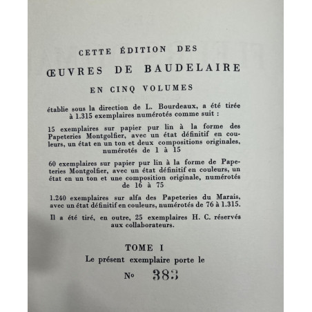 Baudelaire œuvres en 5 volumes