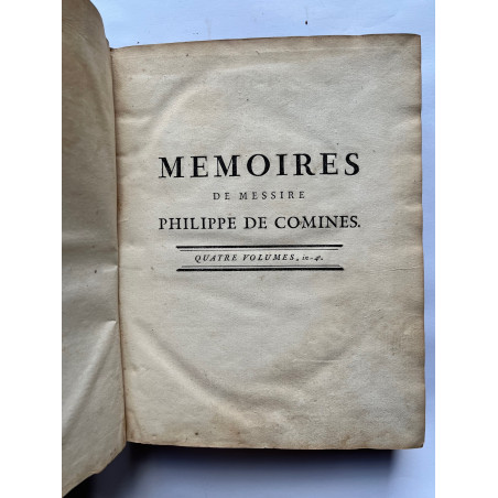 MEMOIRES DE COMINES 1747