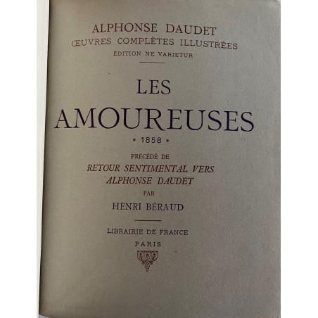 ALPHONSE DAUDET OEUVRES COMPLETES 1858