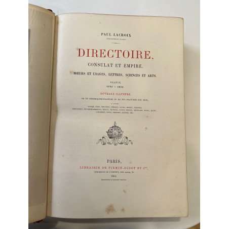 Paul Lacroix [Bibliophile Jacob] Directoire Consulat et Empire