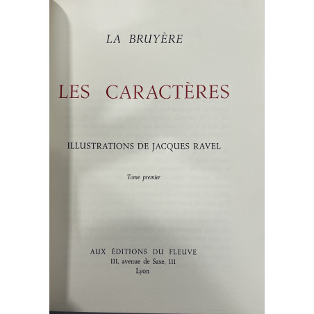 CARACTERES LA BRUYERE