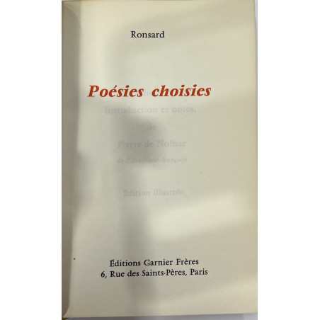 RONSARD POESIES CHOISIES