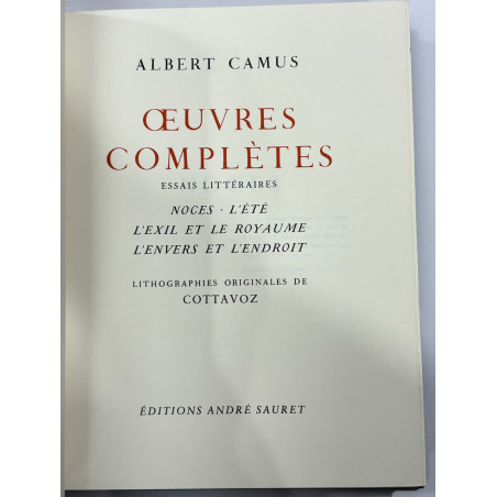 ALBERT CAMUS OEUVRES COMPLETES EN 7 TOMES