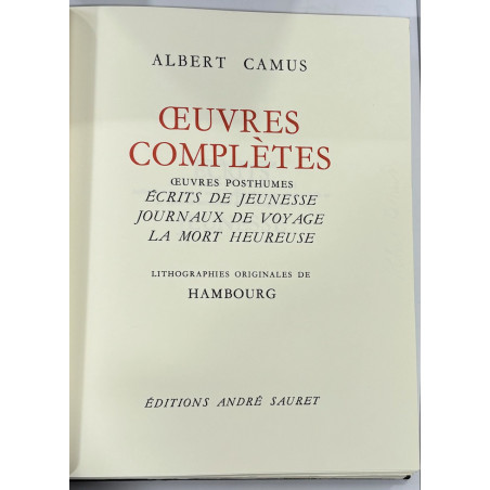 ALBERT CAMUS OEUVRES COMPLETES EN 7 TOMES