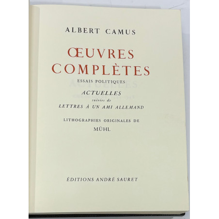 ALBERT CAMUS OEUVRES COMPLETES EN 7 TOMES