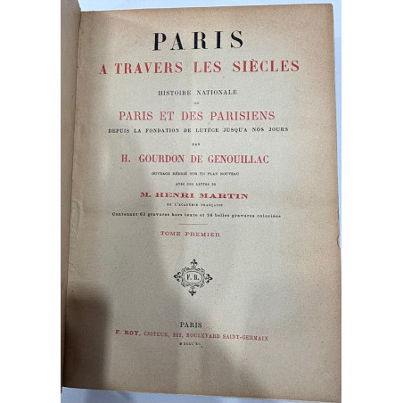 H. Gourdon de Genouillac Paris à travers les siècles