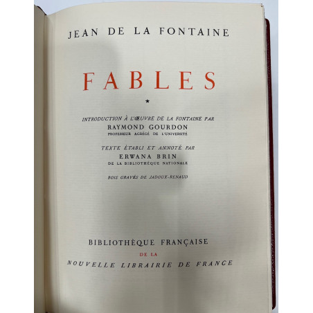 FABLES ET CONTES ET NOUVELLES DE LA FONTAINE