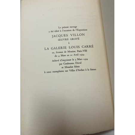 JACQUES VILLON OEUVRE GRAVÉ CHEZ LOUIS CARRÉ